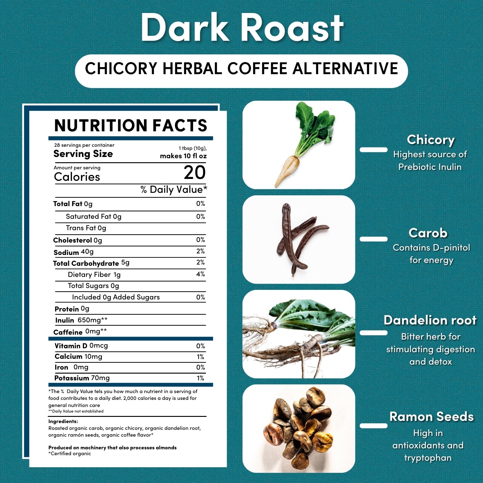 Dandelion Dark Roast Herbal Coffee