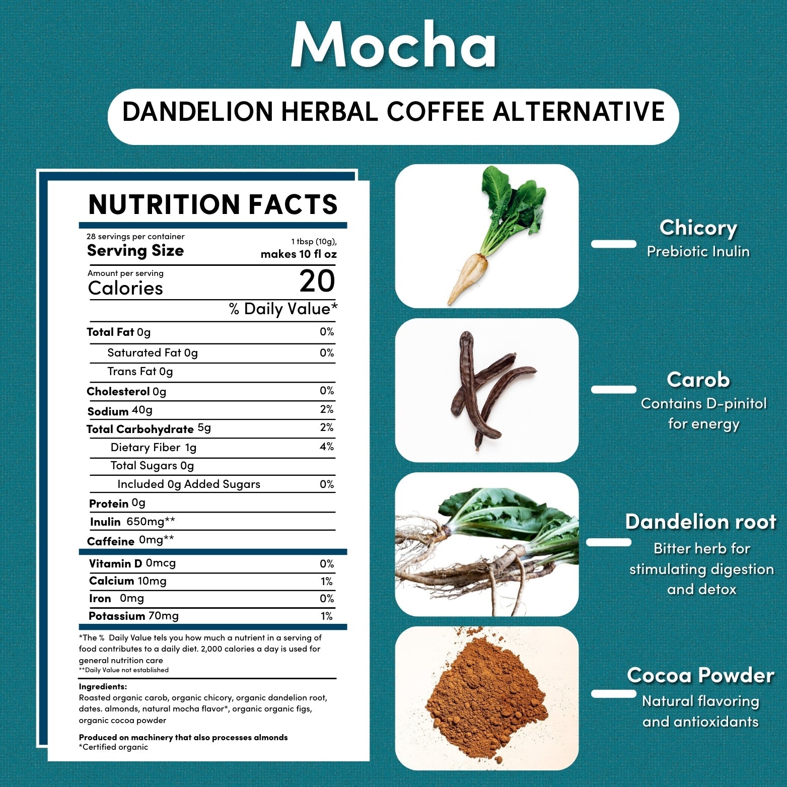 Dandelion Mocha Herbal Coffee