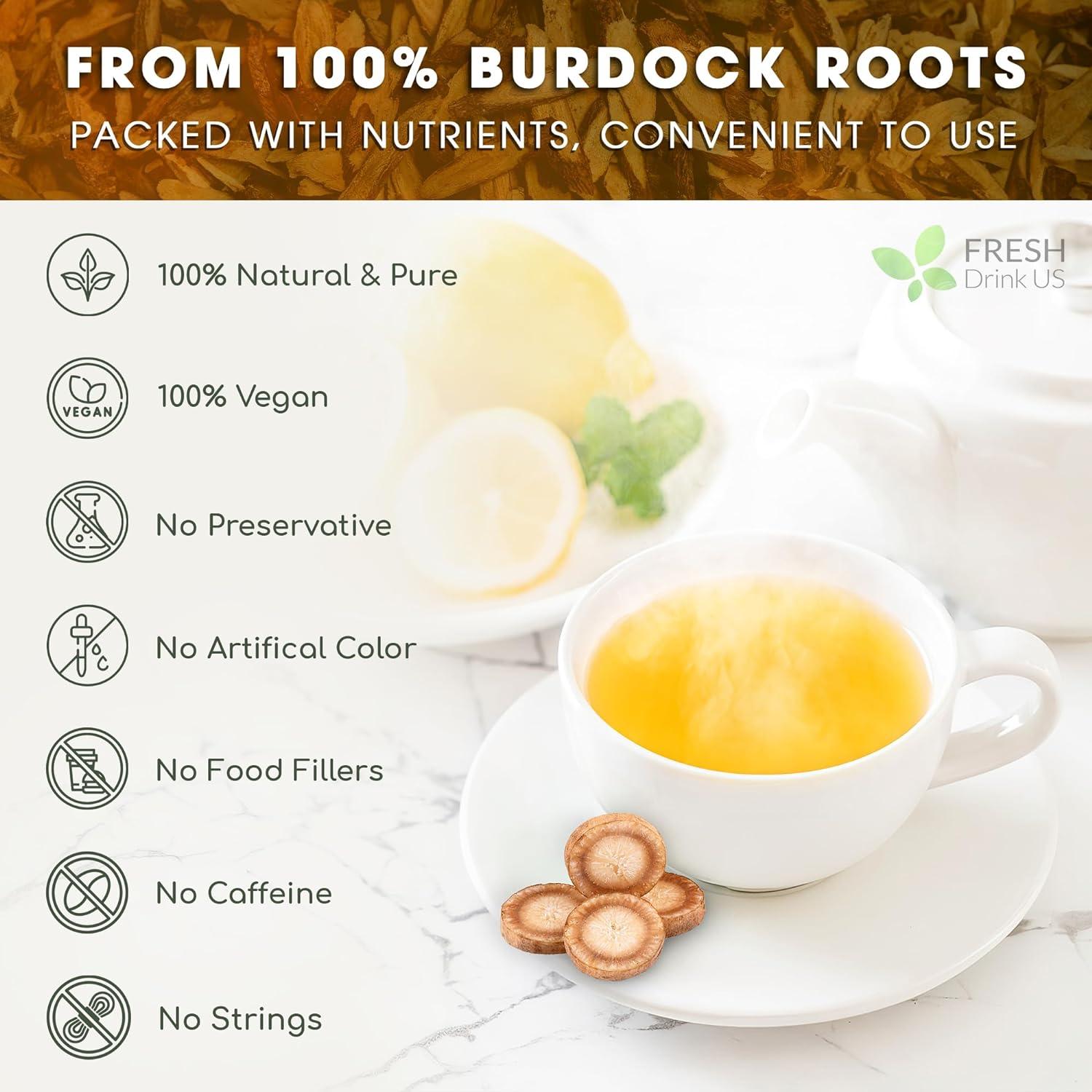 Burdock Root Powder,  Burdock Root Extract, 100% Natural & Pure from Burdock Root, Burdock Root Herbal Tea, No Additives, No Caffeine, Vegan