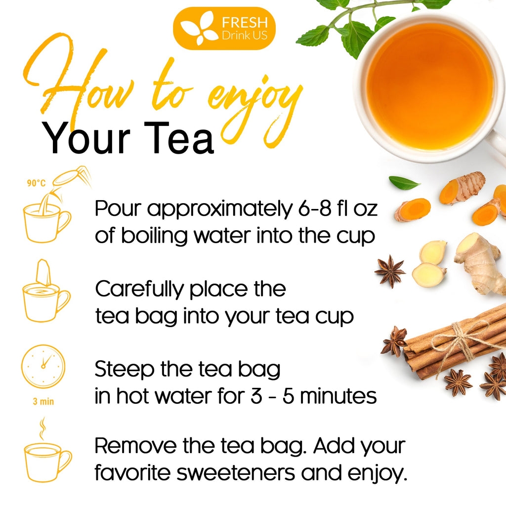 Anti-Inflammaheb Loose Leaf Tea, 100% Natural from Ginger, Turmeric, Peppermint, Black Pepper, Cinnamon