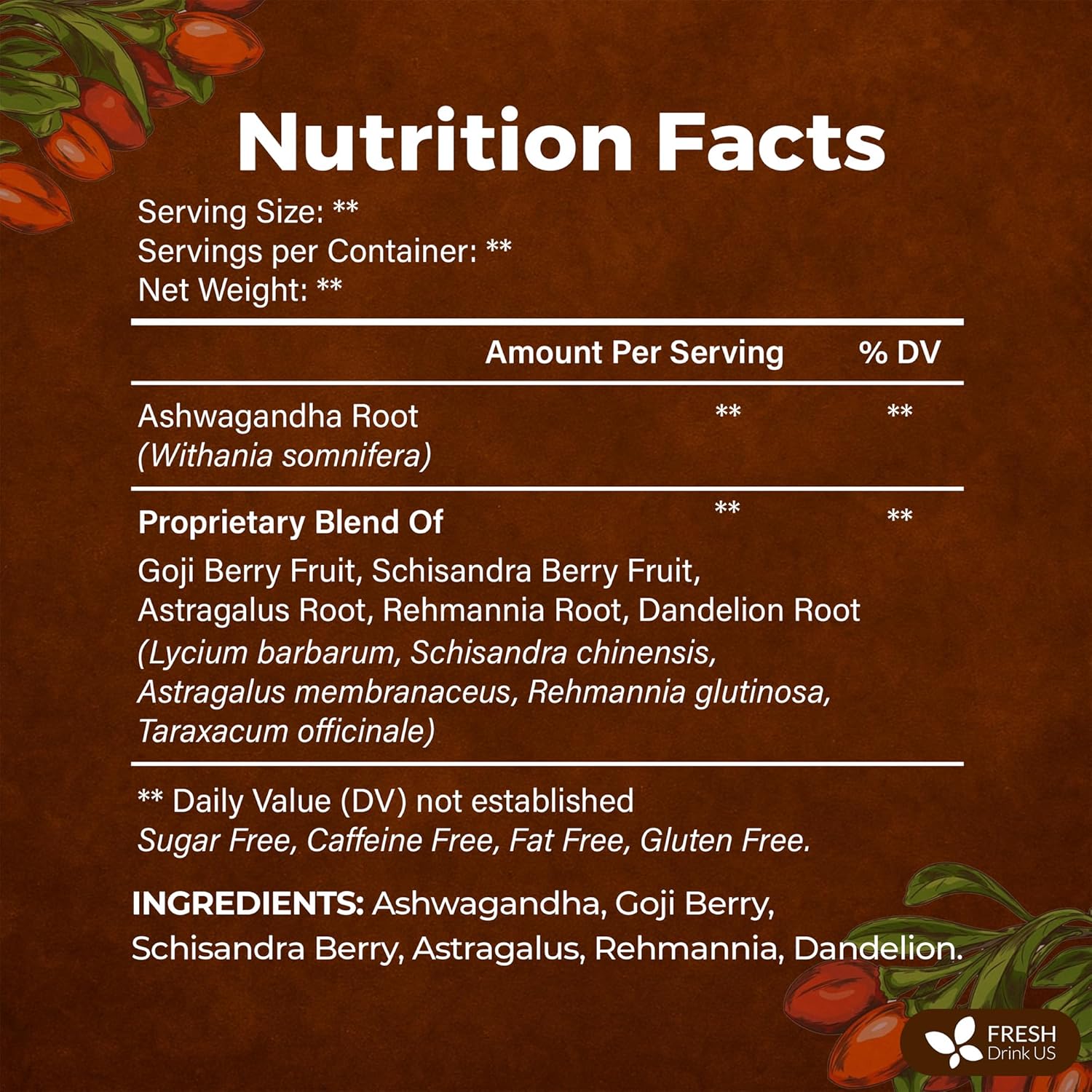 Ginseng 6 Treasures Kidney Tea, Super Kidney Cleanse Detox Tea For Men & Women, 100% Natural Roots & Berries | Caffeine-Free | Adaptogenic Blend for Energy, Wellness & Vitality Support