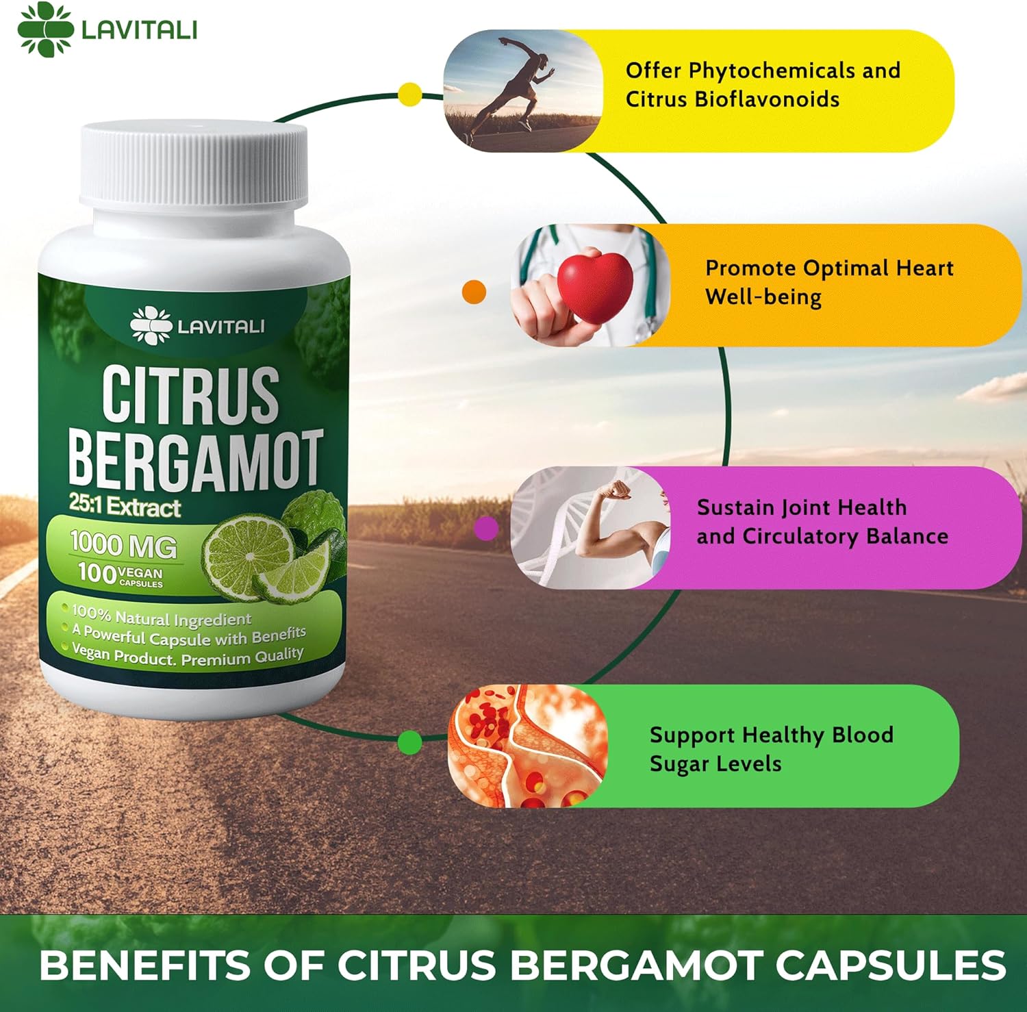 Citrus Bergamot Extract Capsules, Non-GMO, Gluten-Free