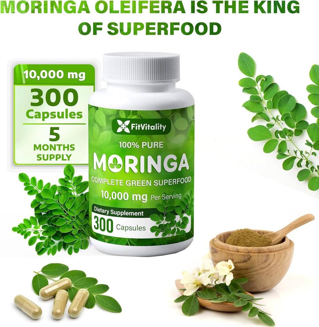Moringa Capsules|300 Capsules|Moringa Oleifera|10,000mg