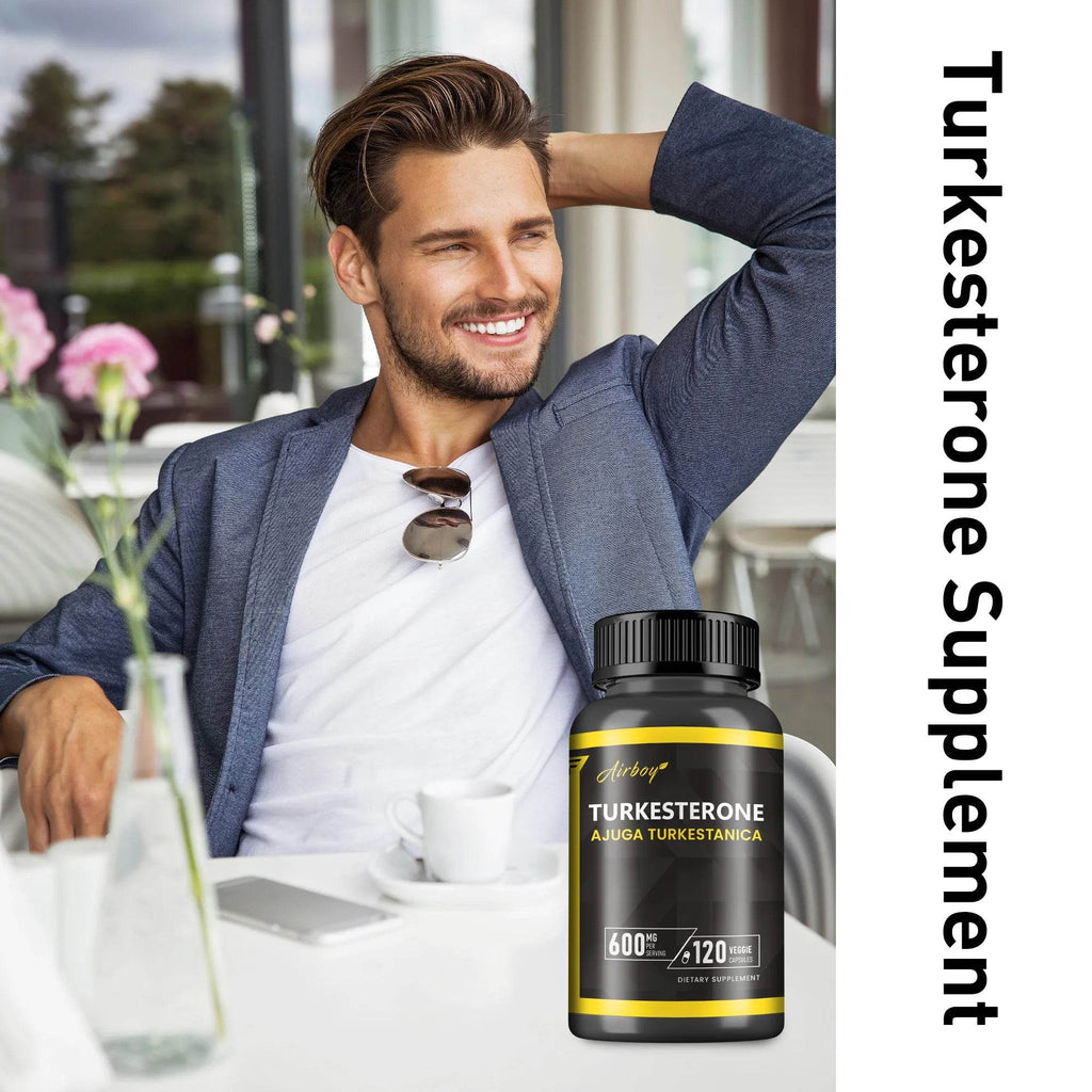 Turkesterone Supplement - Improves Male Performance, Endurance, Motivation, Focus & Muscle Mass - 120 Capsules