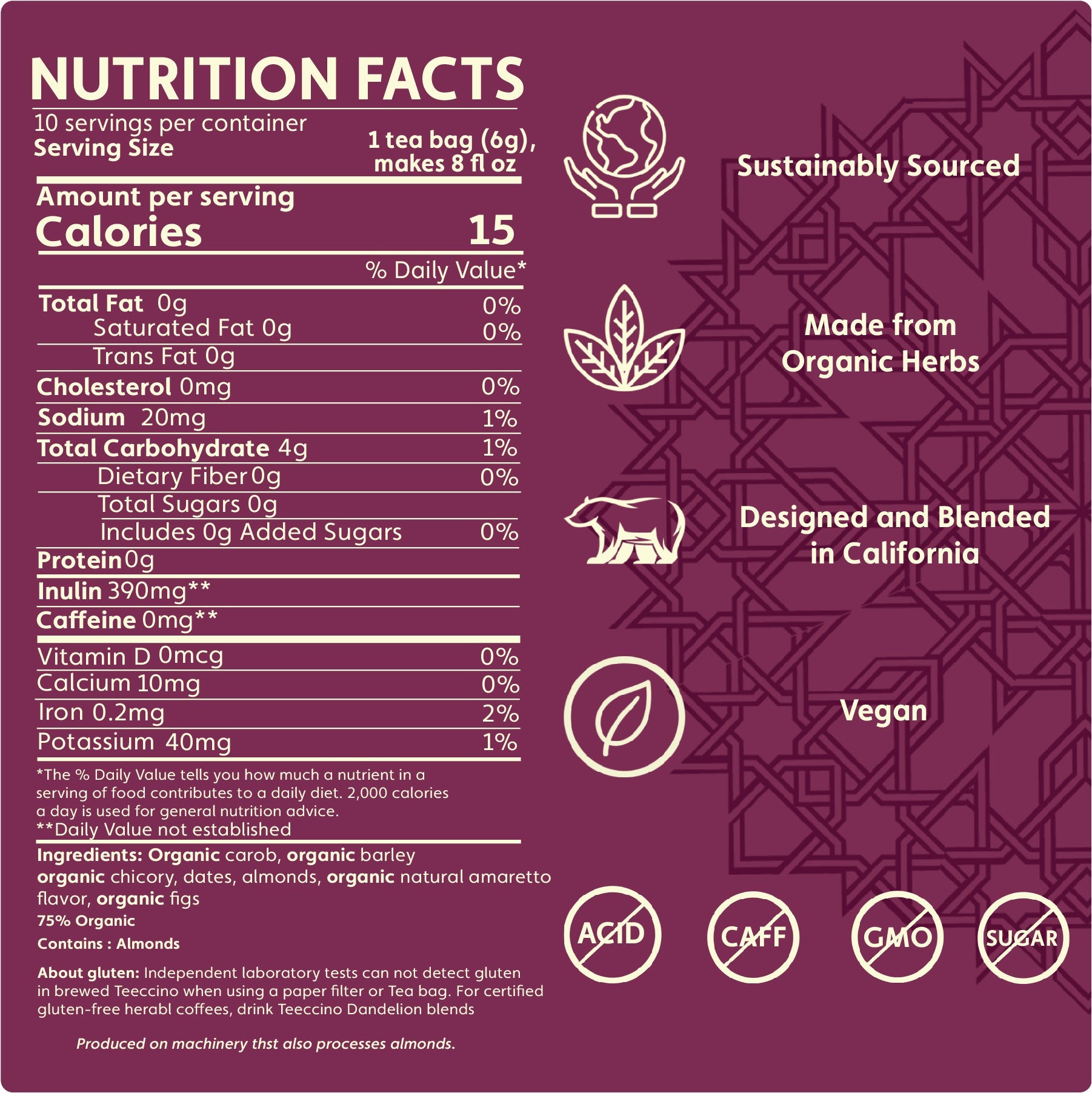 Almond Amaretto Roasted Herbal Tea