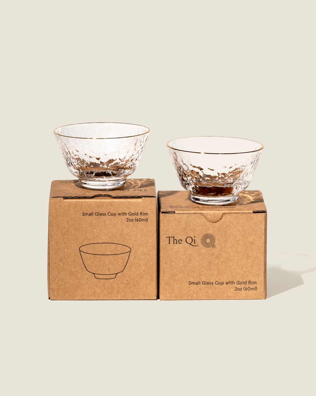 Gold rim glass cups (2)