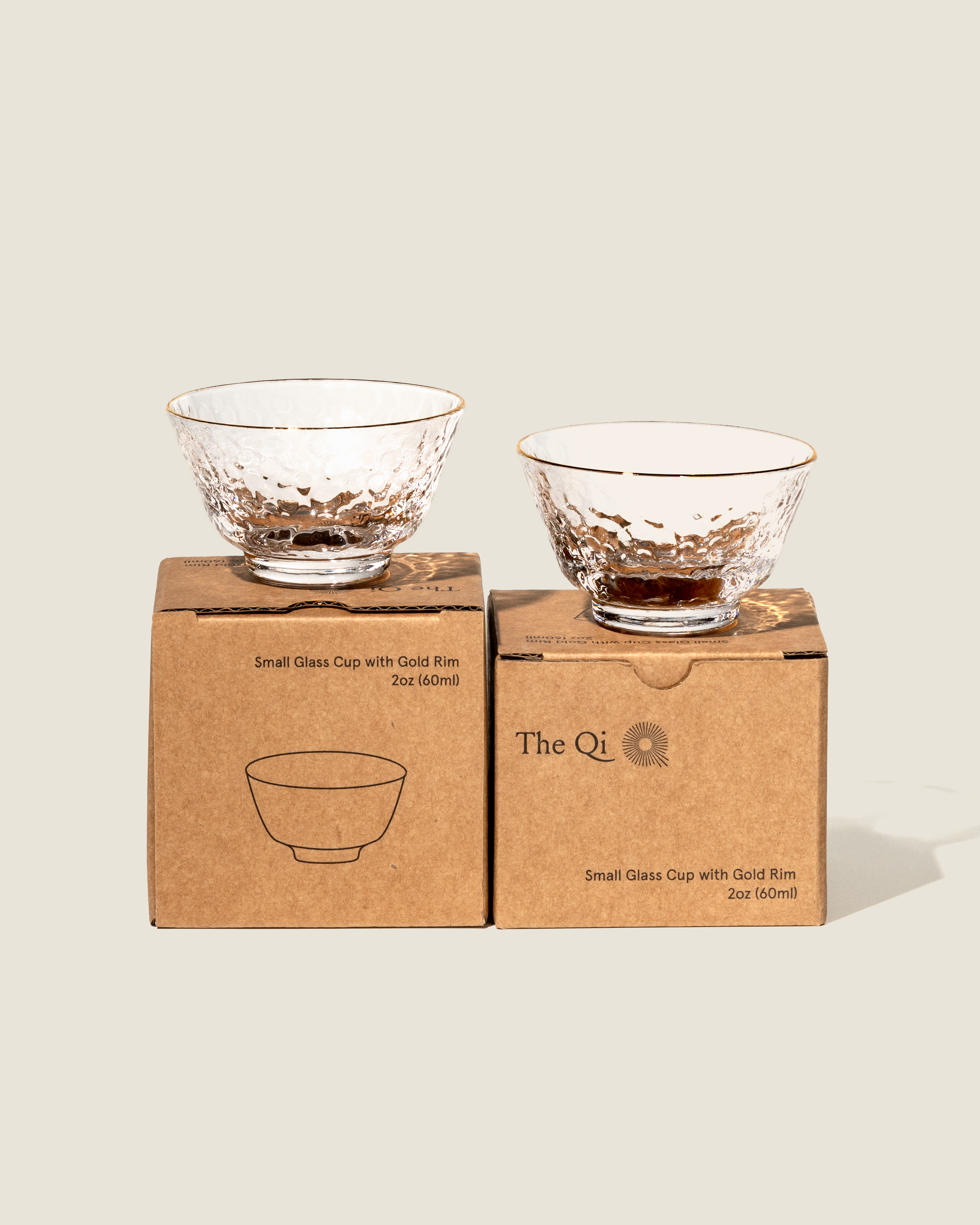 Gold rim glass cups (2)
