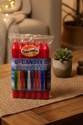 Candles Red 6” 2pk