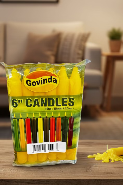 Candles Yellow 6” 2pk