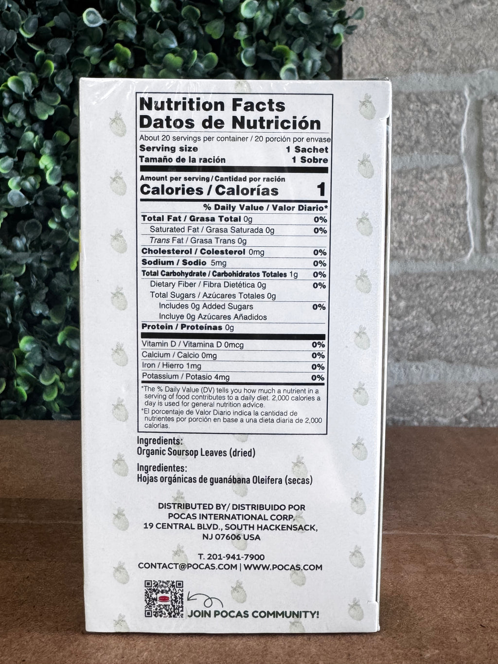 Pocas organic soursop tea 20 sachets