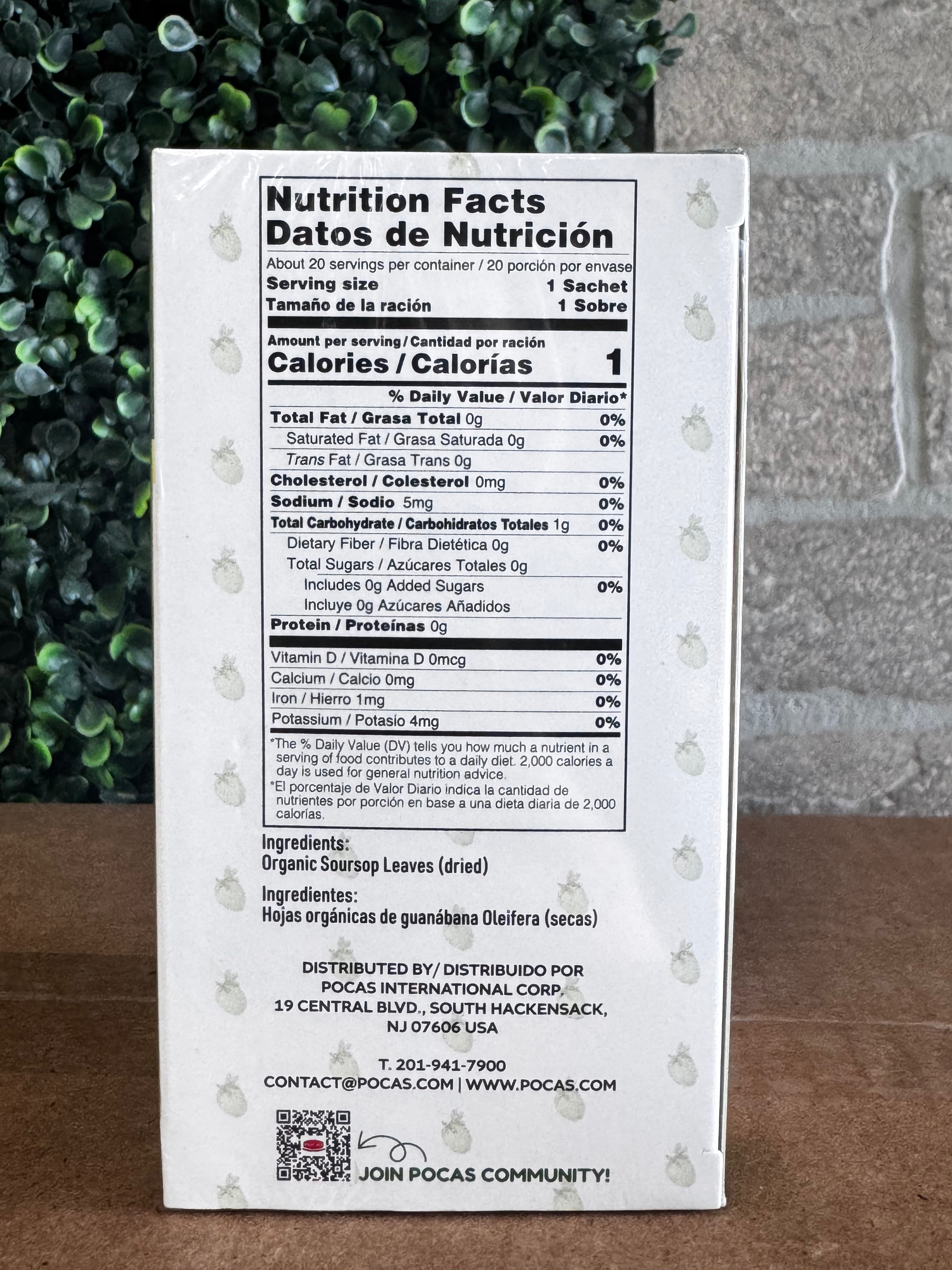 Pocas organic soursop tea 20 sachets