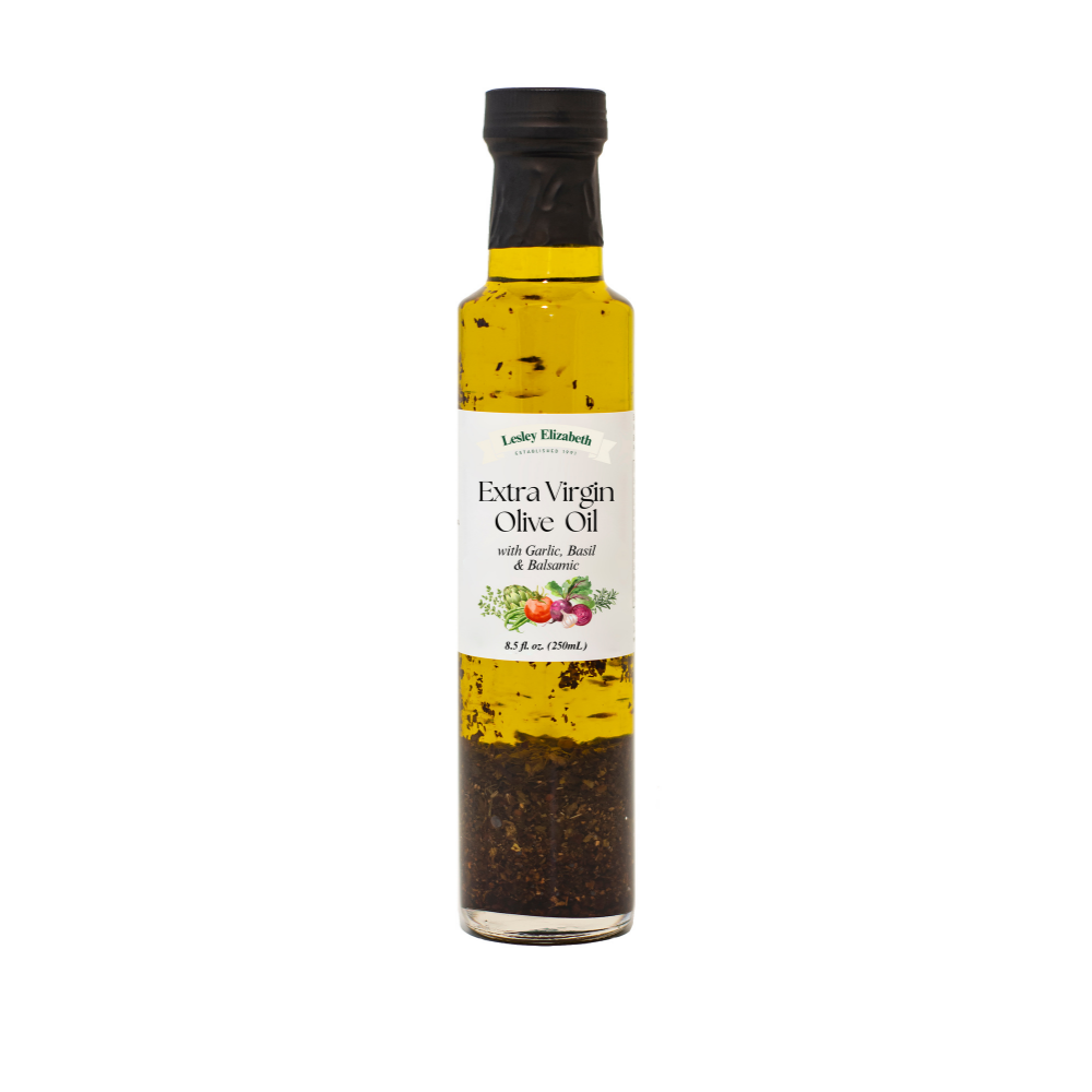 Lesley Elizabeth Extra Virgin Olive Oil with Garlic, Basil & Balsamic, Dorica (250mL)