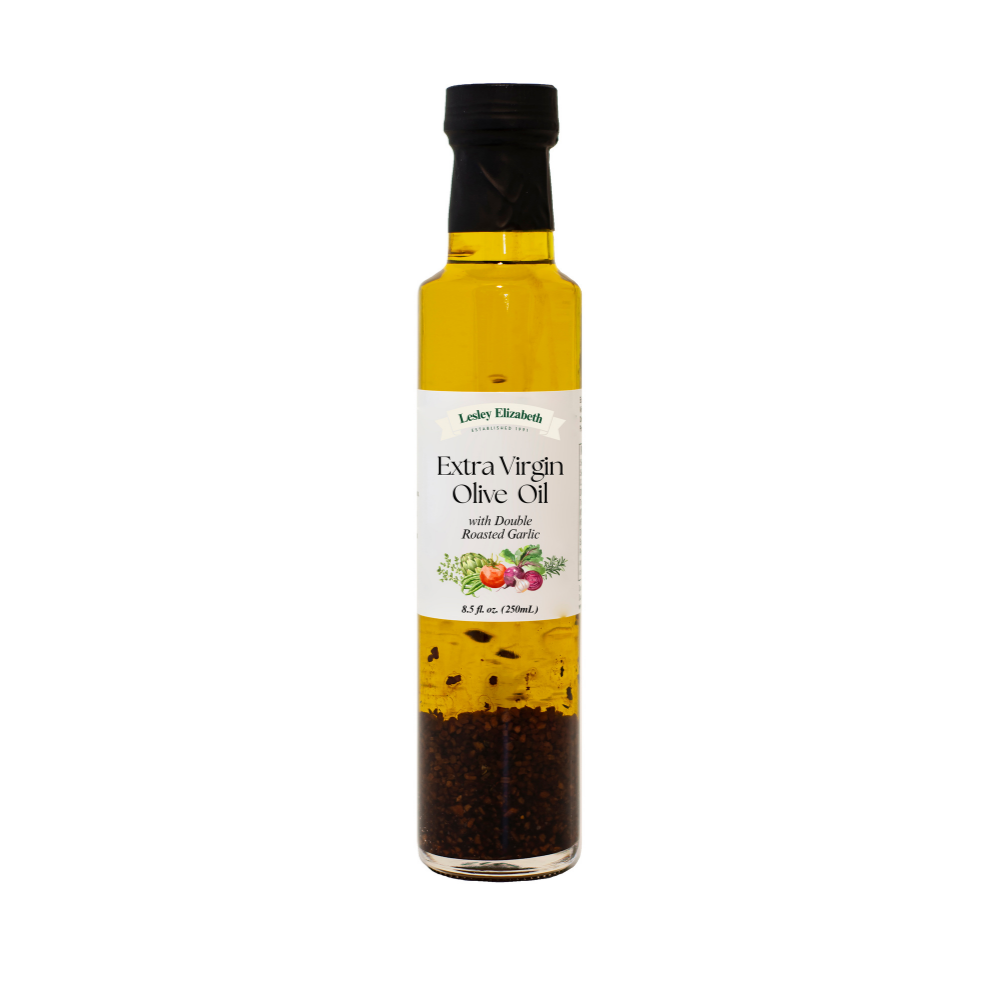 Lesley Elizabeth Extra Virgin Olive Oil with Double Roasted Garlic, Dorica (250mL)
