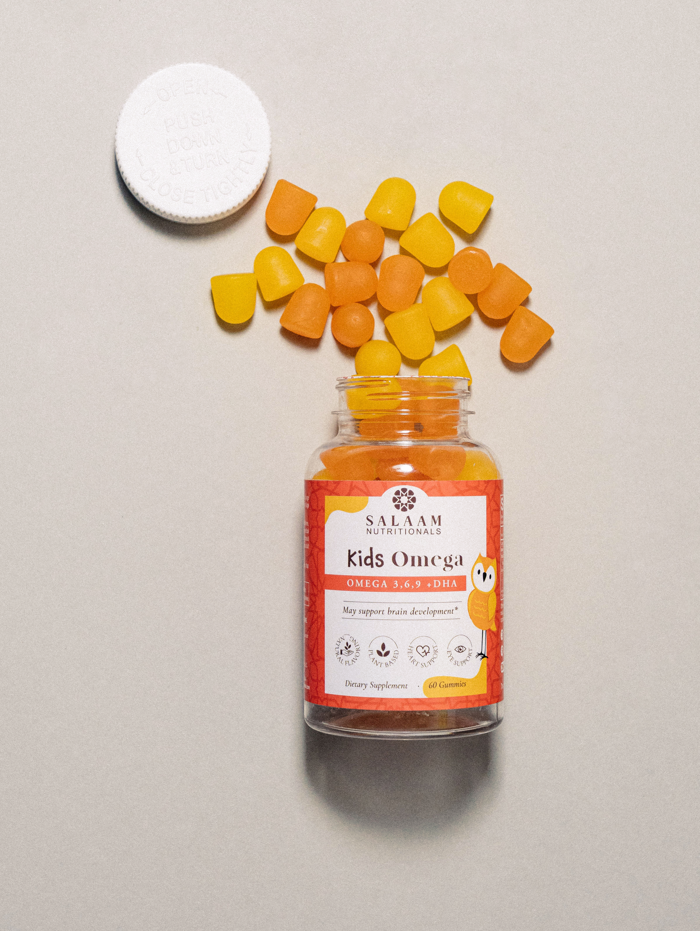 Halal Omega 3, 6 & 9 Gummies with DHA for Kids - 60 Count | Salaam Nutritionals