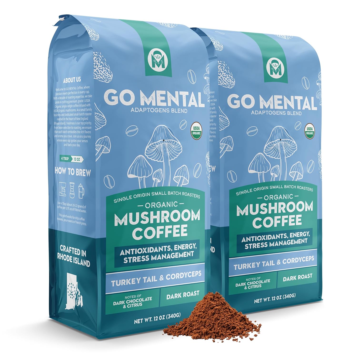 Turkey Tail & Cordyceps Mushroom Coffee Adaptogens Blend