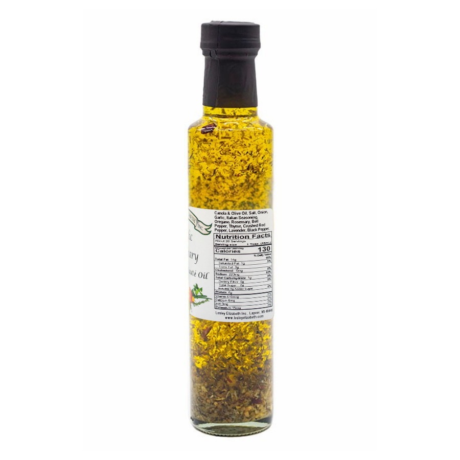 Lesley Elizabeth Garlic & Rosemary Grilling & Saute Oil, Dorica (250mL)