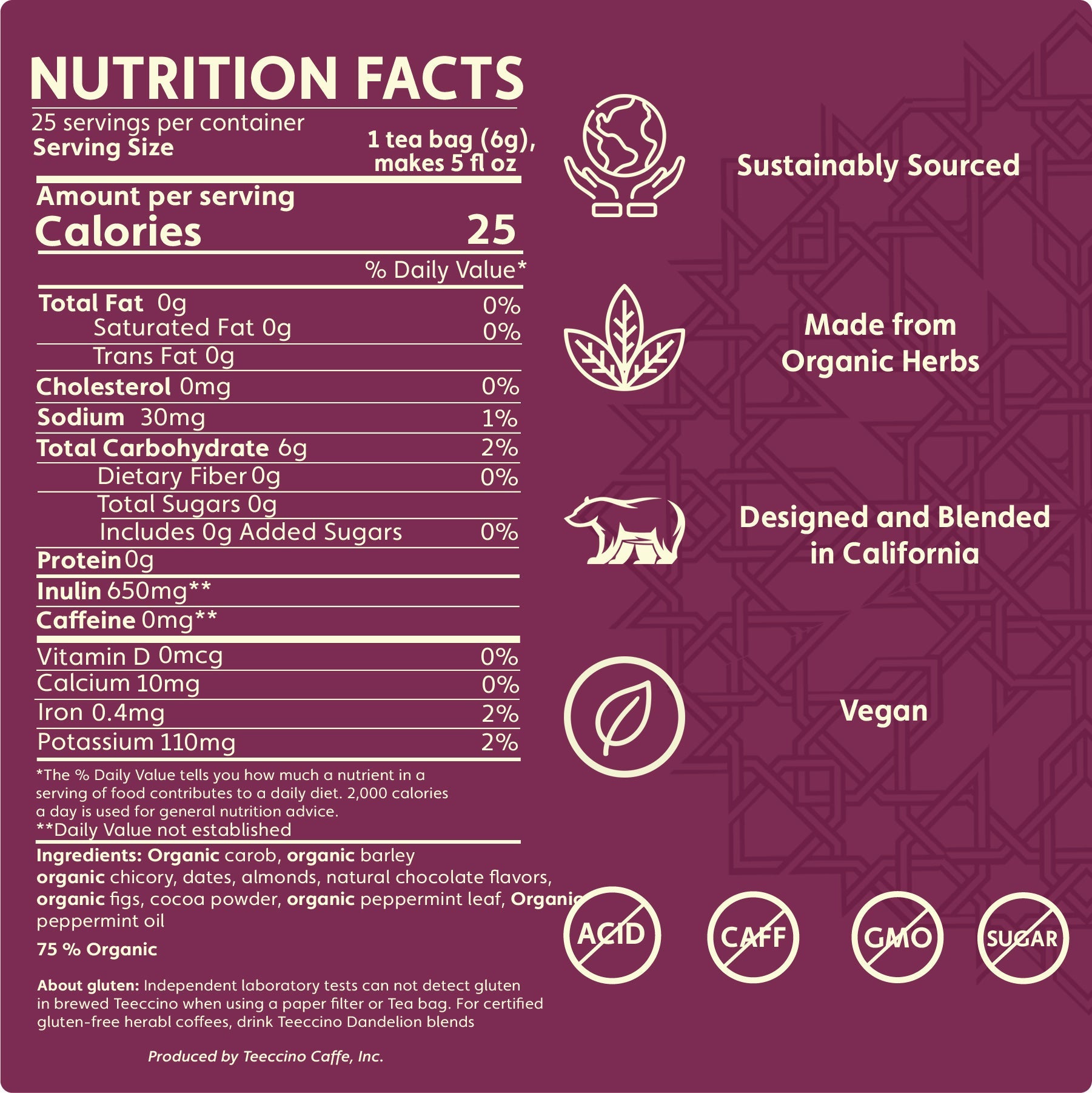 Chocolate Peppermint Roasted Herbal Tea