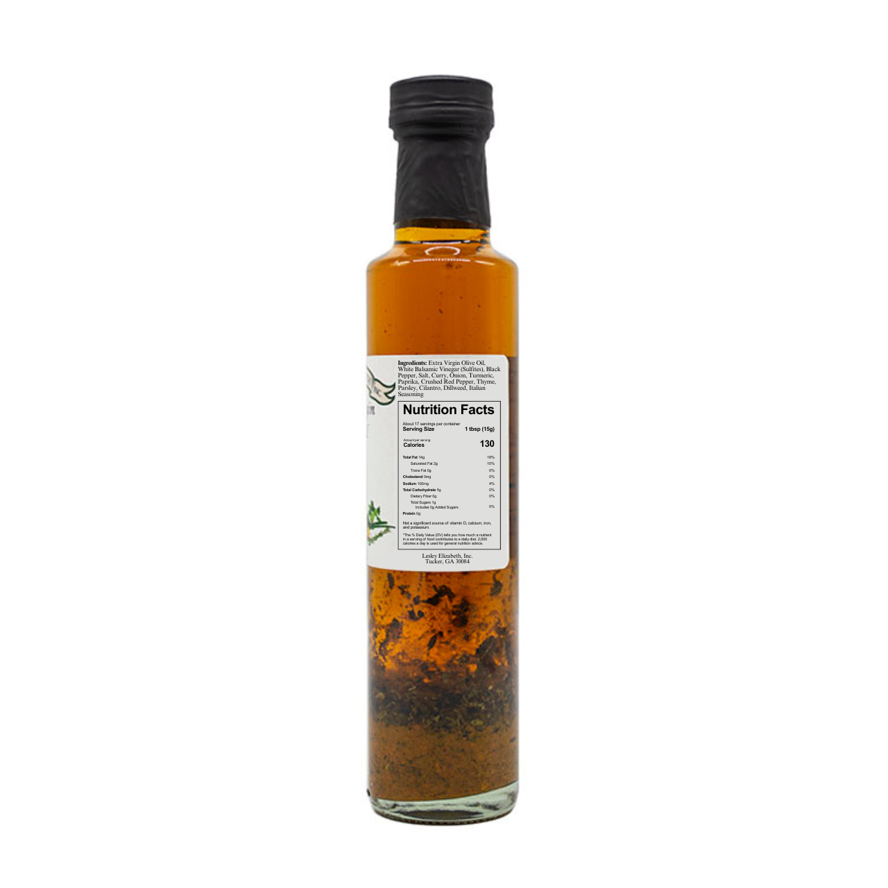 Lesley Elizabeth Extra Virgin Olive Oil with Thai Curry, Dorica (250mL)